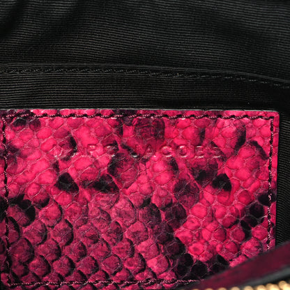 Marc Jacobs Metallic Sequin Snake Embossed Calfskin Stripe Snapshot Camera Bag Black White Pink 7 of 10