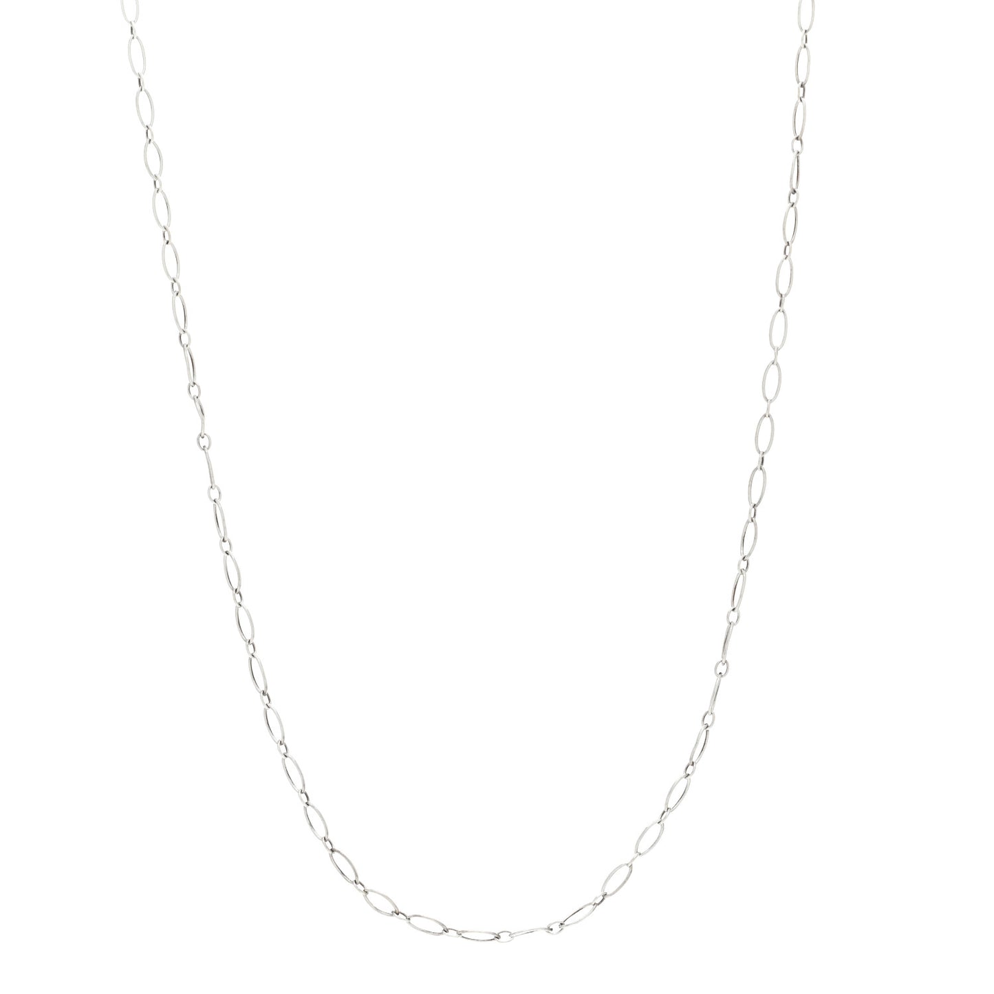 Sterling Silver Oval Link Chain Necklace 17"