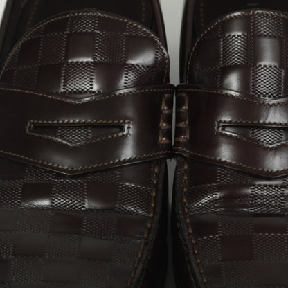 Louis Vuitton Damier Santiago Mens Loafers 10 Brown 5 of 9