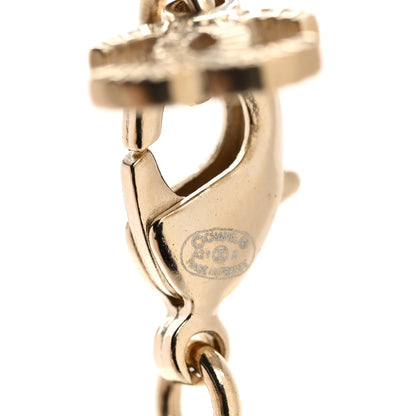 Chanel Resin Crystal CC Heart Necklace Pearly White Gold 5 of 6