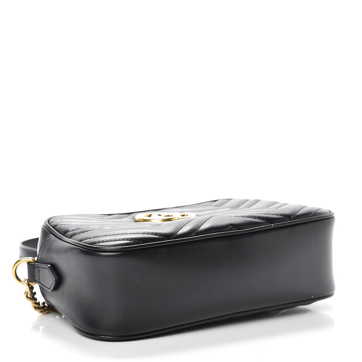 Calfskin Matelasse Small GG Marmont Chain Shoulder Bag Black
