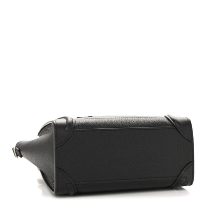 Celine Drummed Calfskin Nano Luggage Black 4 of 12