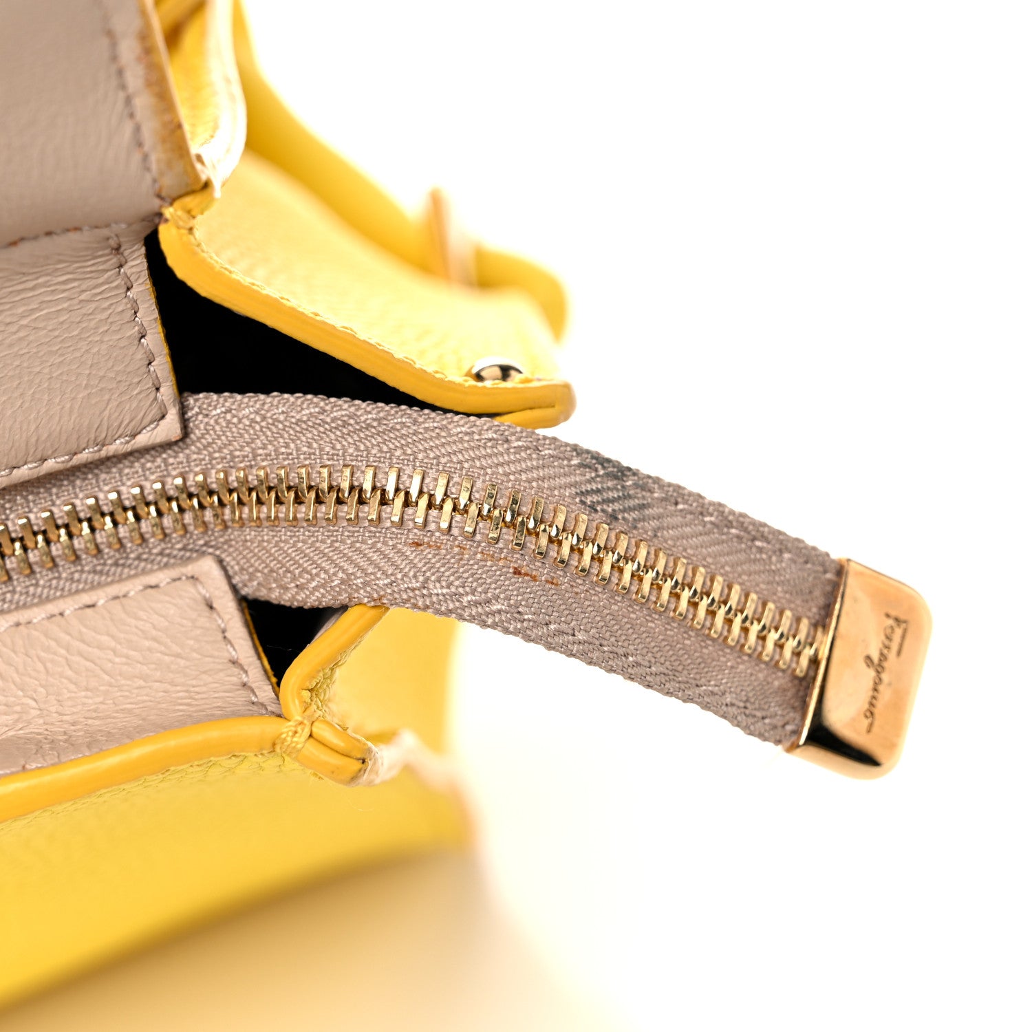 Salvatore Ferragamo Calfskin Sofia Gancini Satchel Yellow 14 of 24