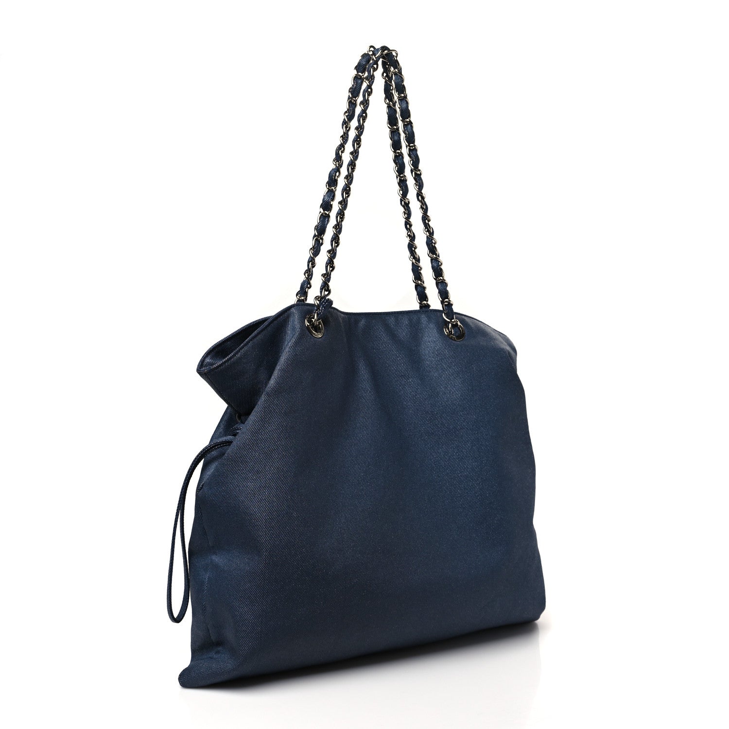 Chanel Denim Small CC Discus Tote Blue 3 of 10