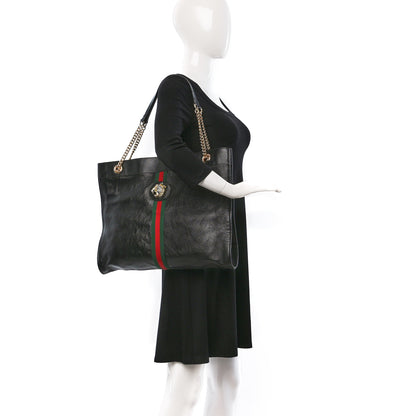 Gucci Calfskin Large Rajah Chain Tote Black 2 of 10