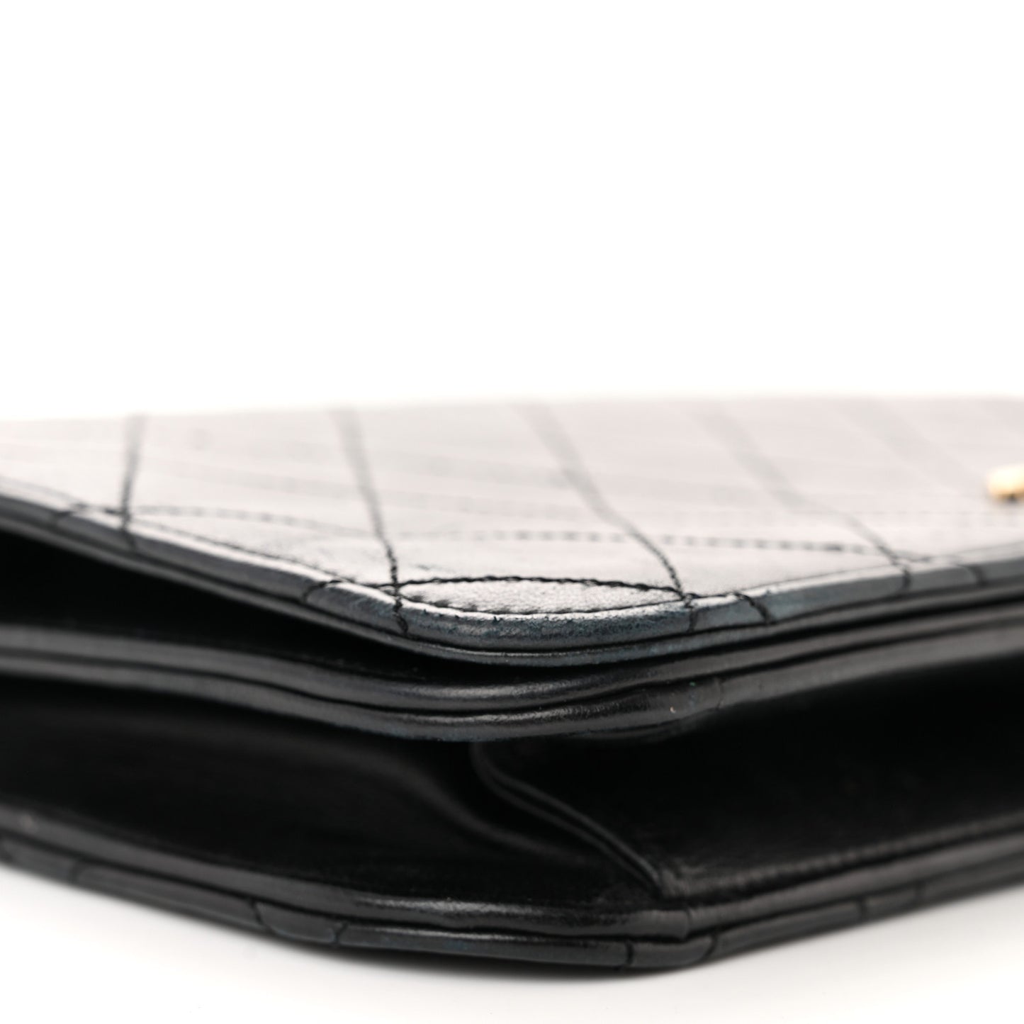 Lambskin Quilted Small Single Flap Black
