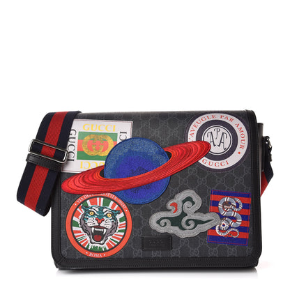 Gucci GG Supreme Monogram Night Courrier Flap Messenger Black Multicolor 1 of 12