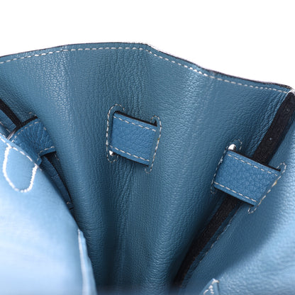 Hermes Taurillon Clemence Birkin 35 Blue Jean 17 of 29