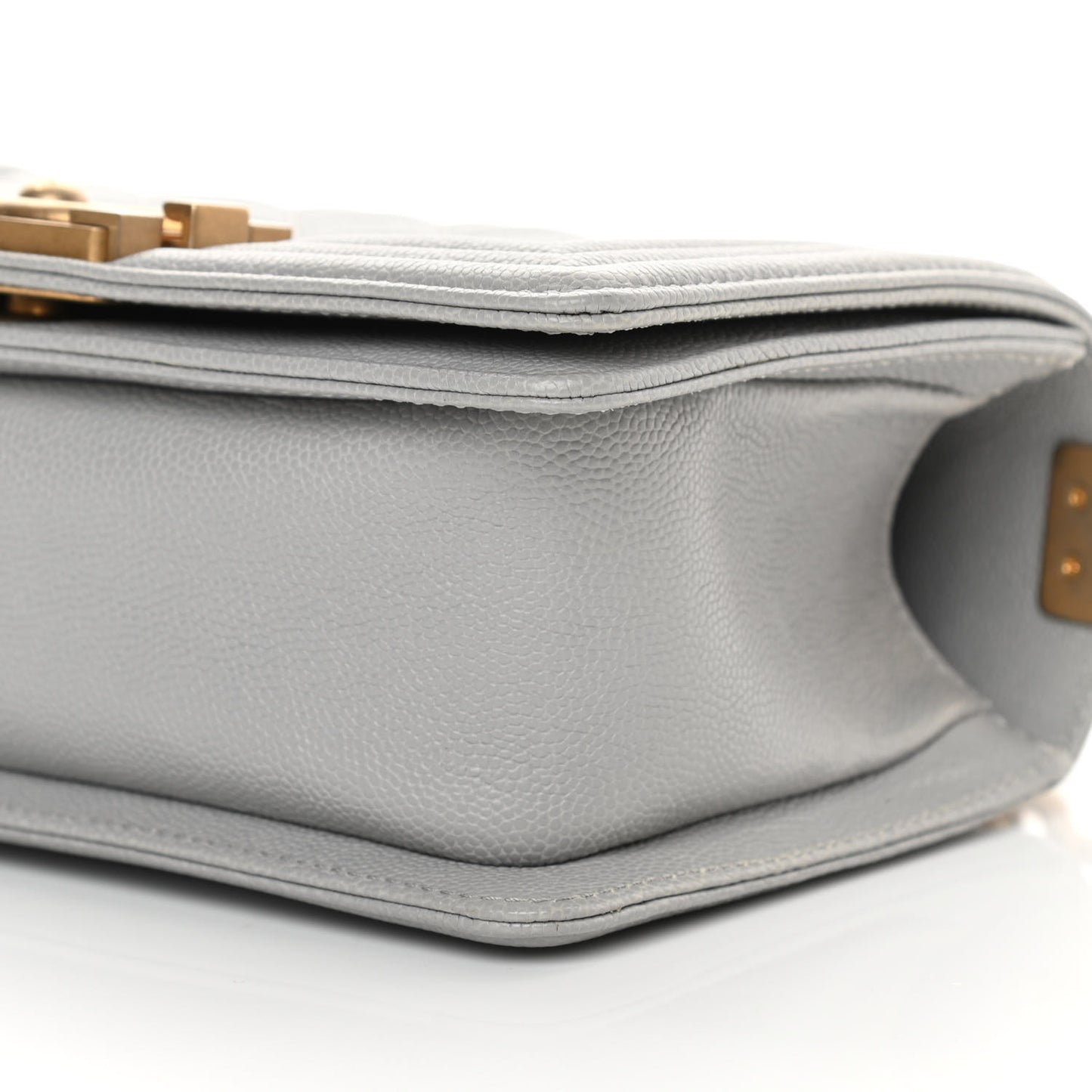 Caviar Quilted Small Boy Flap Grey