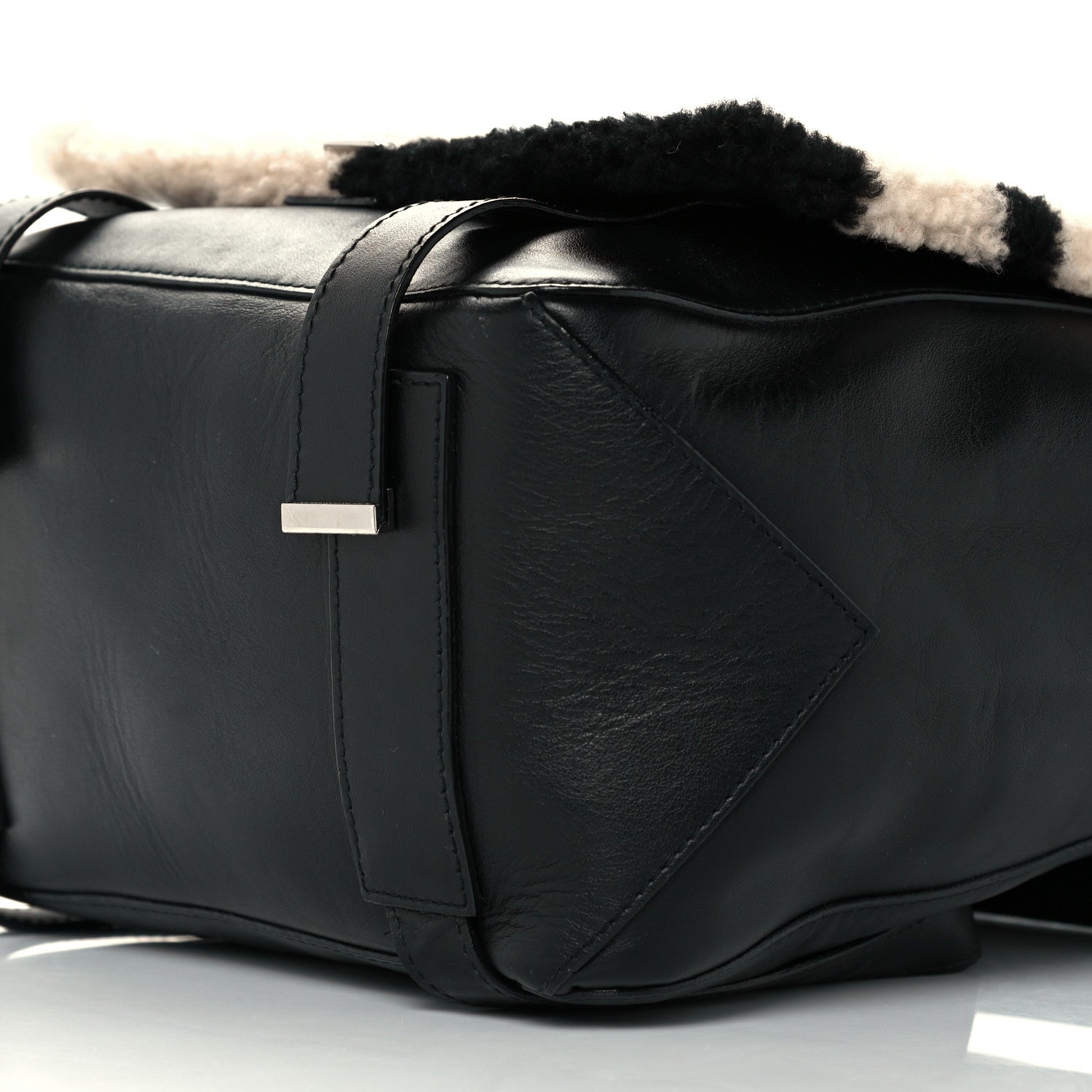 Proenza Schouler Calfskin Shearling Small Blurred Stripe PS Backpack Black Nude 5 of 9