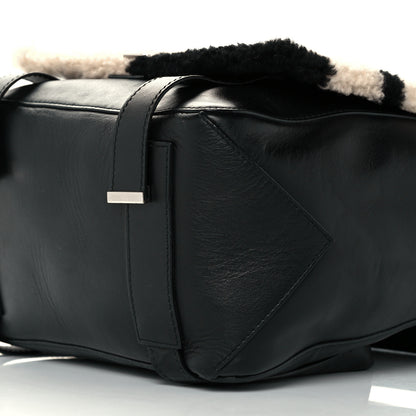 Proenza Schouler Calfskin Shearling Small Blurred Stripe PS Backpack Black Nude 5 of 9