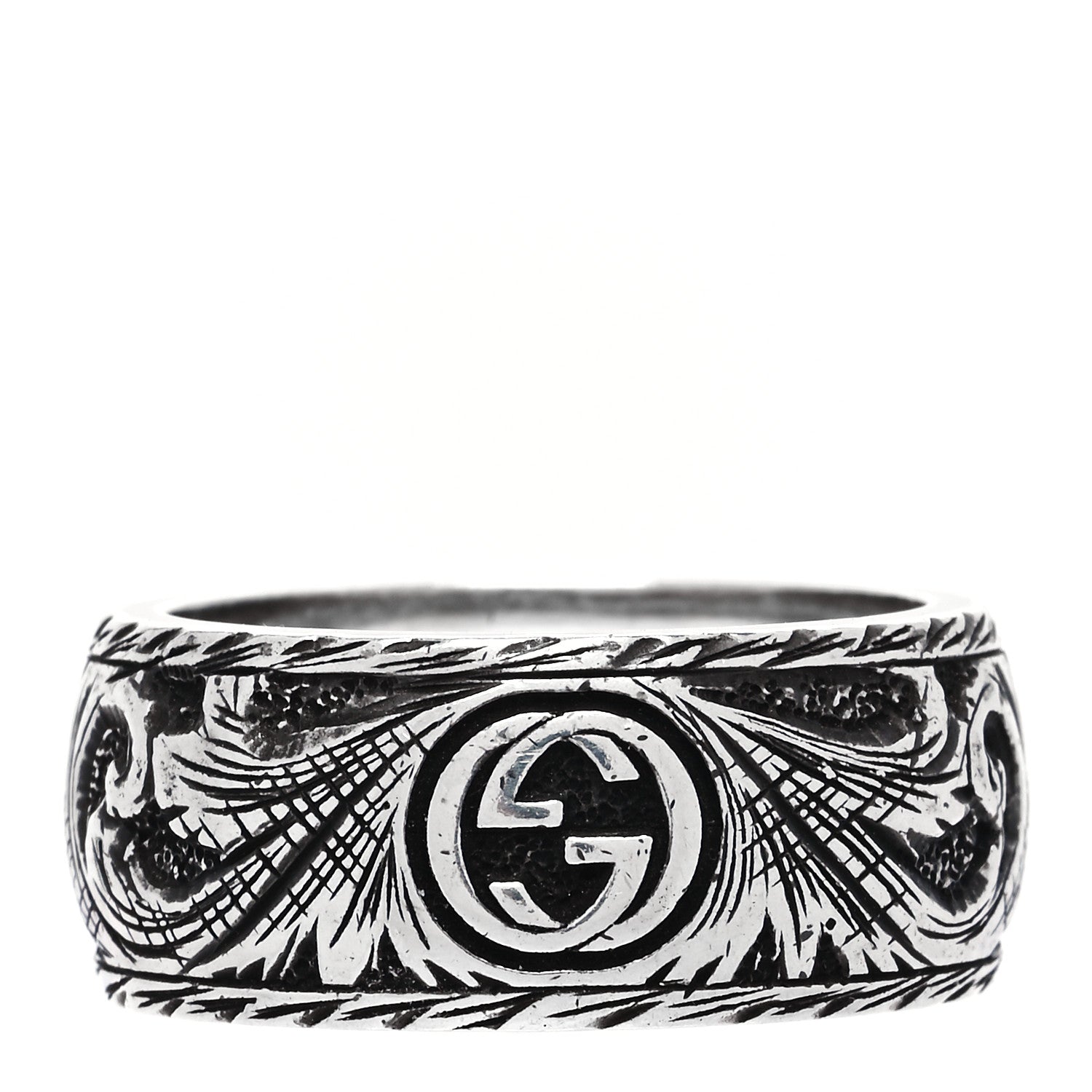 Gucci Sterling Silver Thin Feline Band Ring 57 8 3 of 6