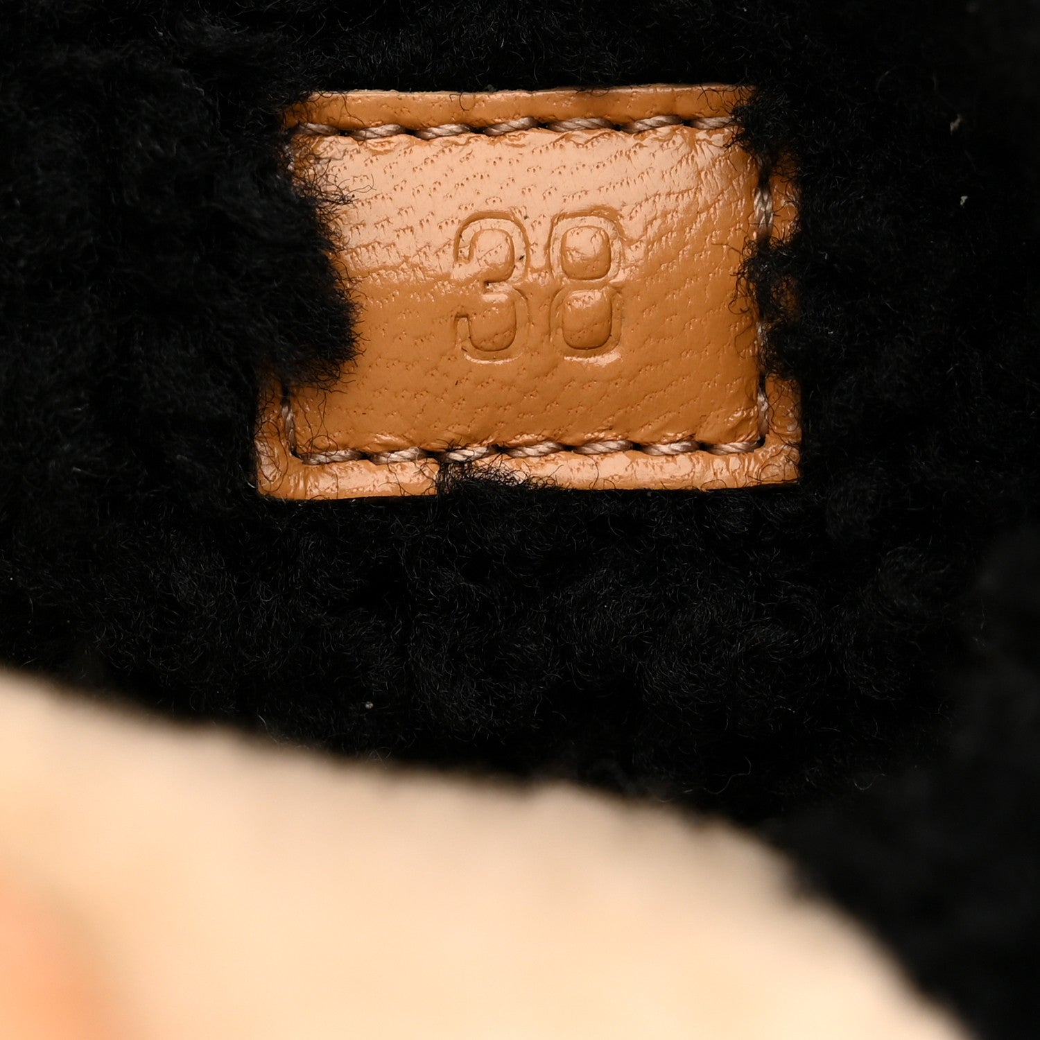 Gucci Shearling Interlocking G Womens Elea Platform Slide Wedge Sandals 38 Black Butterscotch 7 of 9
