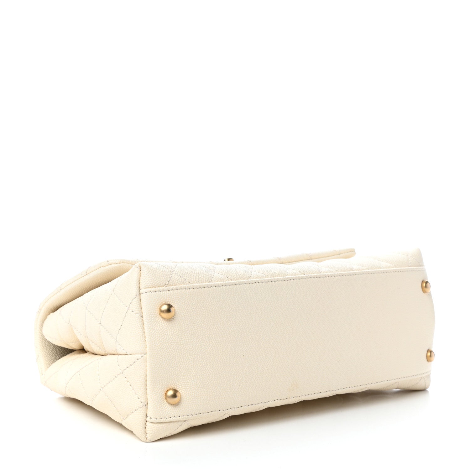 Chanel Caviar Lizard Quilted Small Coco Handle Flap Ivory 4 of 10