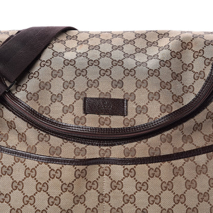 Gucci Monogram Natural Pigskin Large Diaper Bag Beige Ebony Cocoa Dark Chocolate 12 of 12
