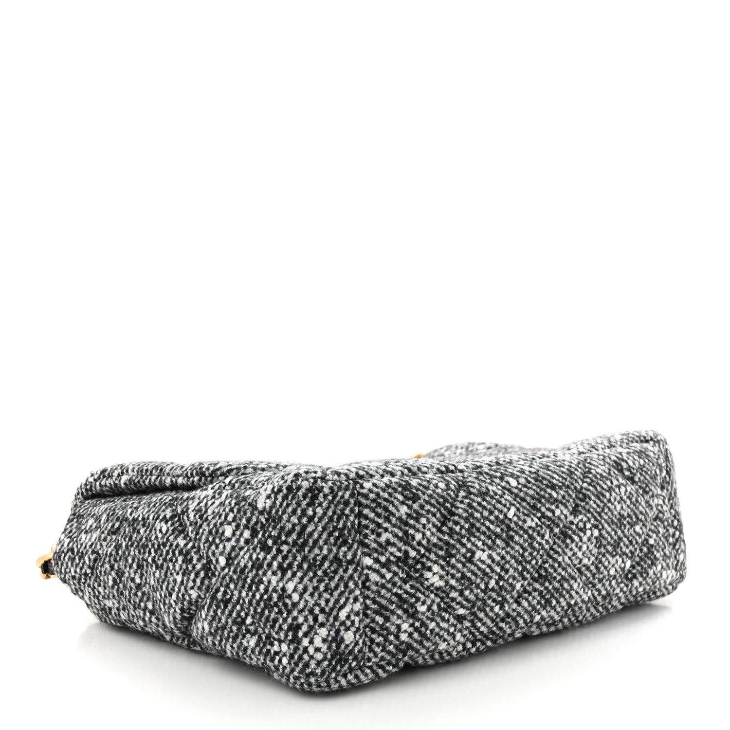 Chanel Tweed Quilted Maxi Chanel 19 Flap Black White 4 of 12