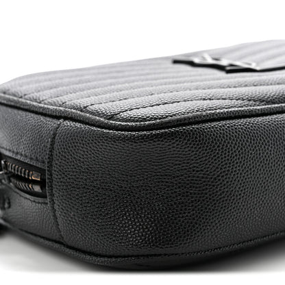 Saint Laurent Grain De Poudre Matelasse Monochrome Monogram Mini Lou Camera Bag Black 8 of 9