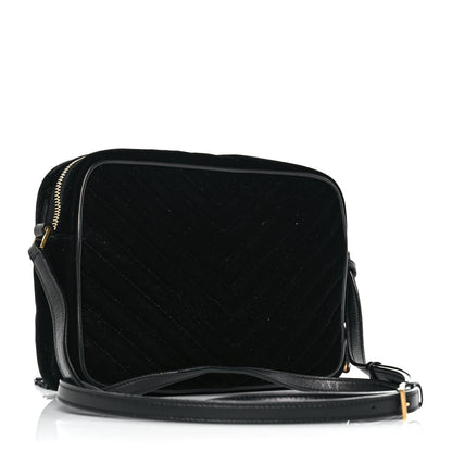 Saint Laurent Velvet Matelasse Monogram Lou Camera Bag Black 3 of 9