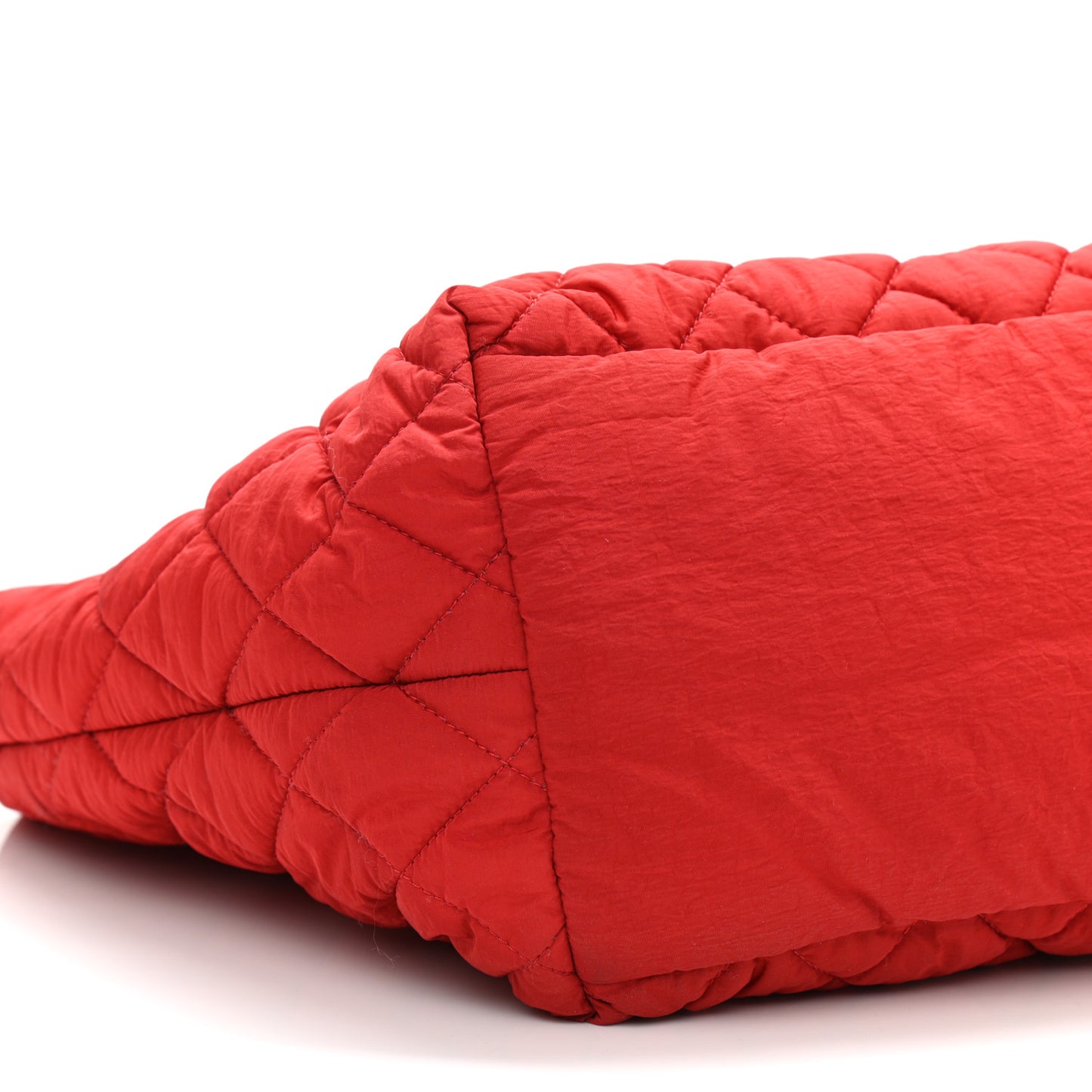 Nylon Quilted Small Coco Cocoon Tote Red