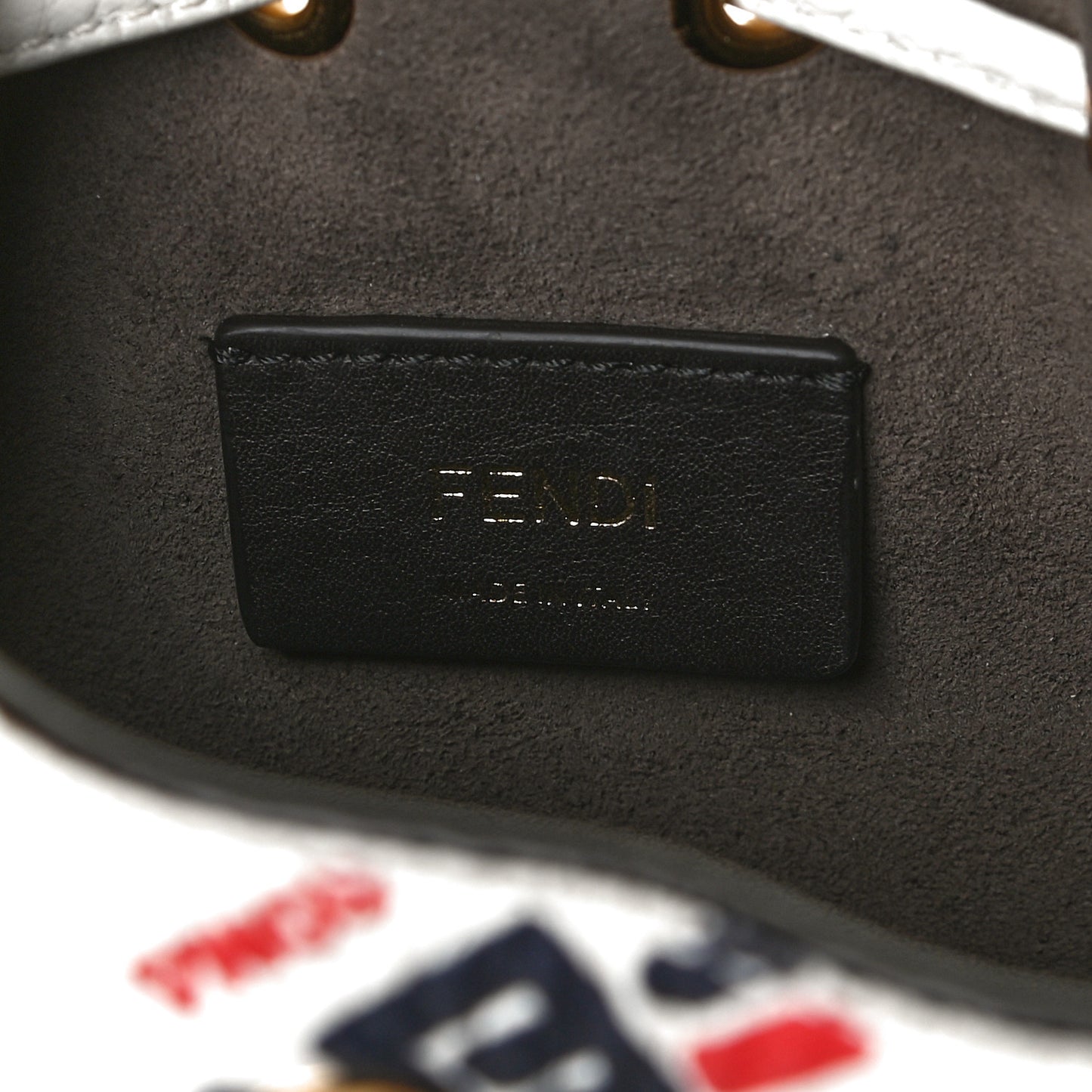 X FILA Vitello F is Fendi Mania Mini Mon Tresor Bucket Bag White
