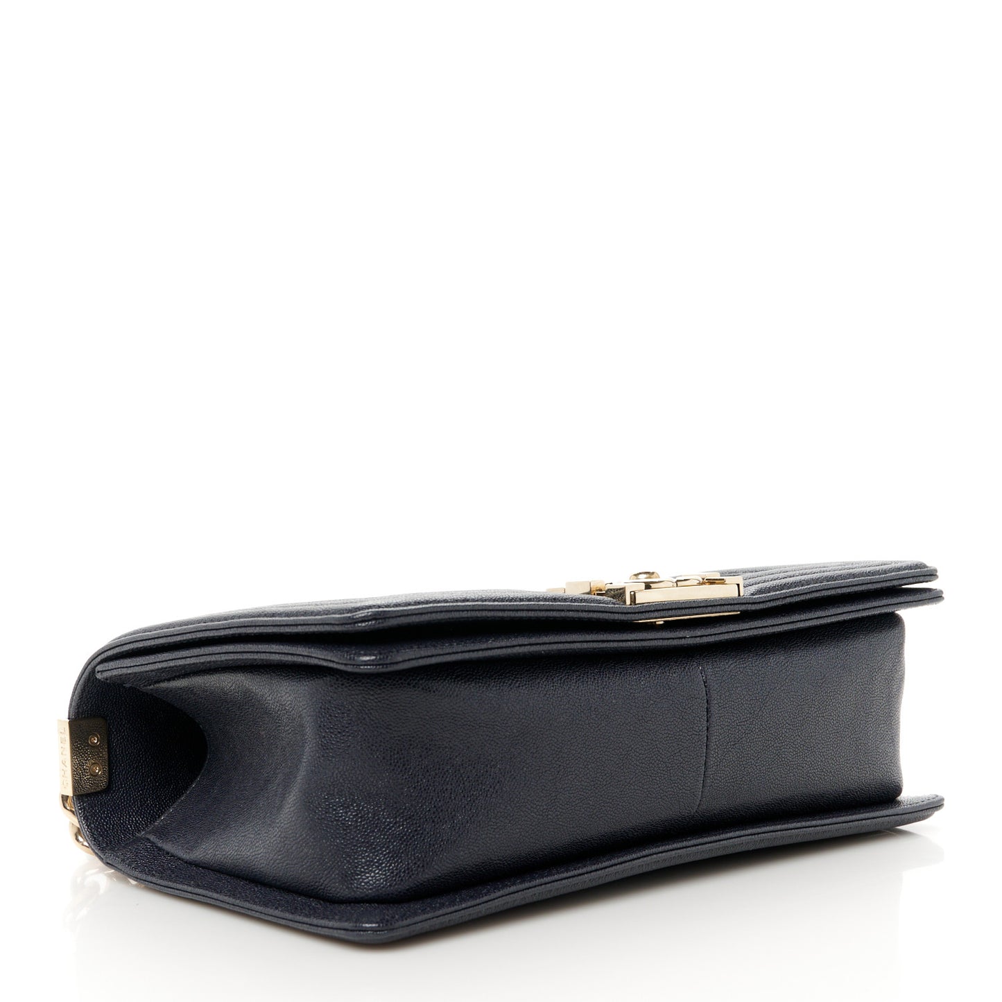Caviar Quilted Medium Boy Flap Dark Navy Blue
