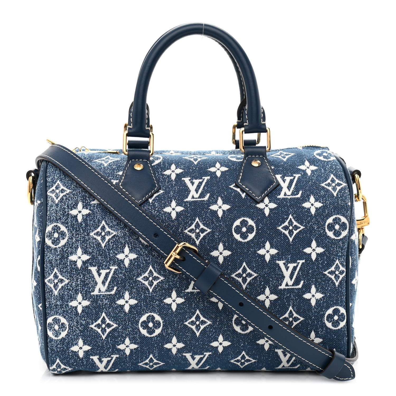 Louis Vuitton Monogram Jacquard Denim Speedy Bandouliere 25 Bleu 1 of 11