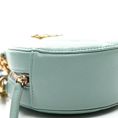 Chanel Goatskin Quilted Chanel 19 Round Clutch With Chain Light Blue 9 of 10