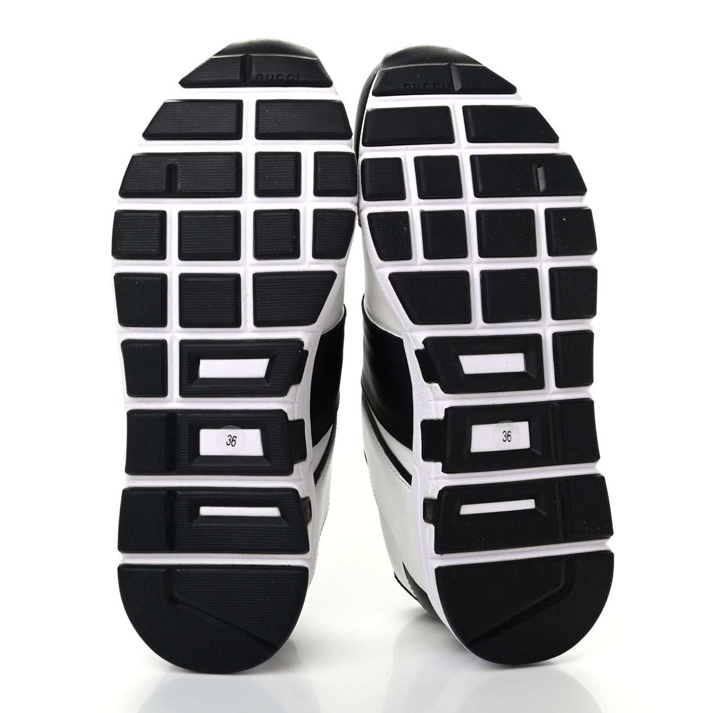 Calfskin Womens Interlocking G Sneakers 36 Black White