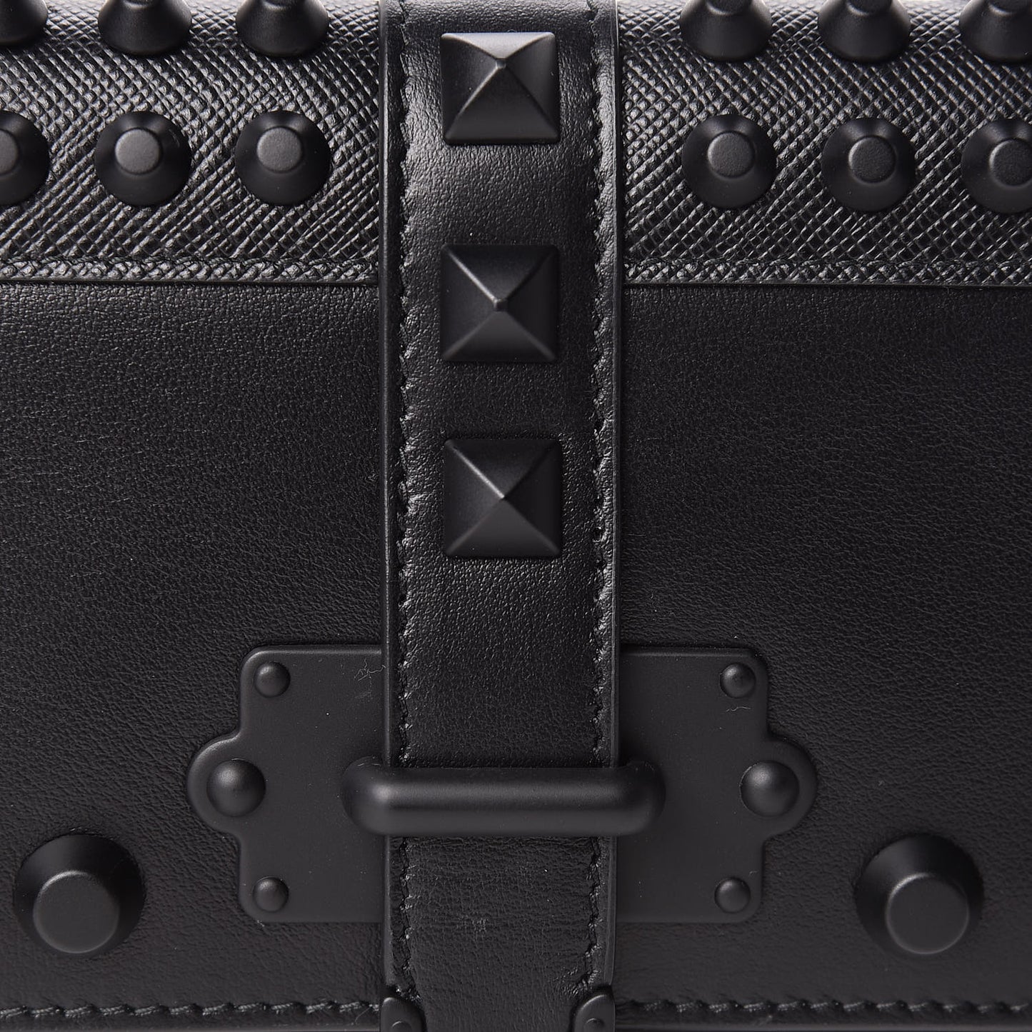 City Calfskin Cahier Studded Mini Bag Black