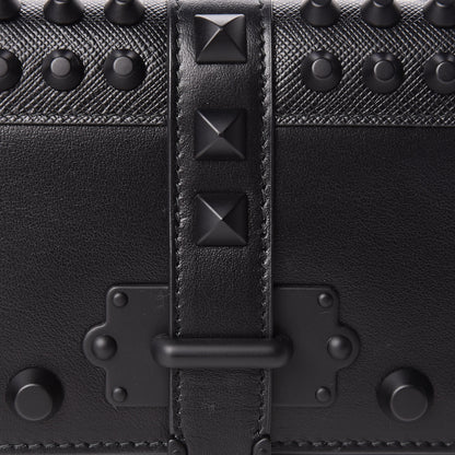 Prada City Calfskin Cahier Studded Mini Bag Black 8 of 13
