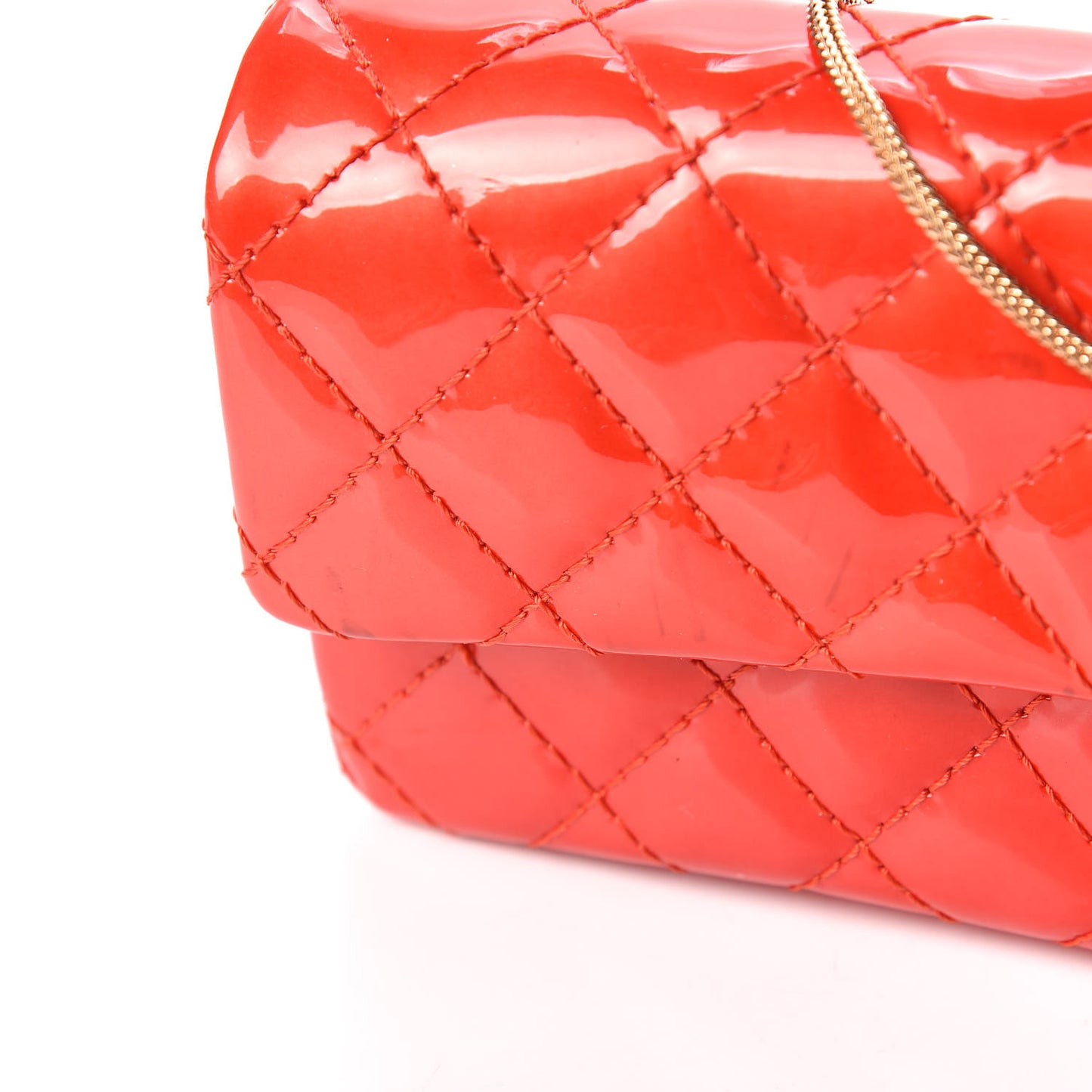 Patent Quilted 2.55 Reissue East West Clutch Red