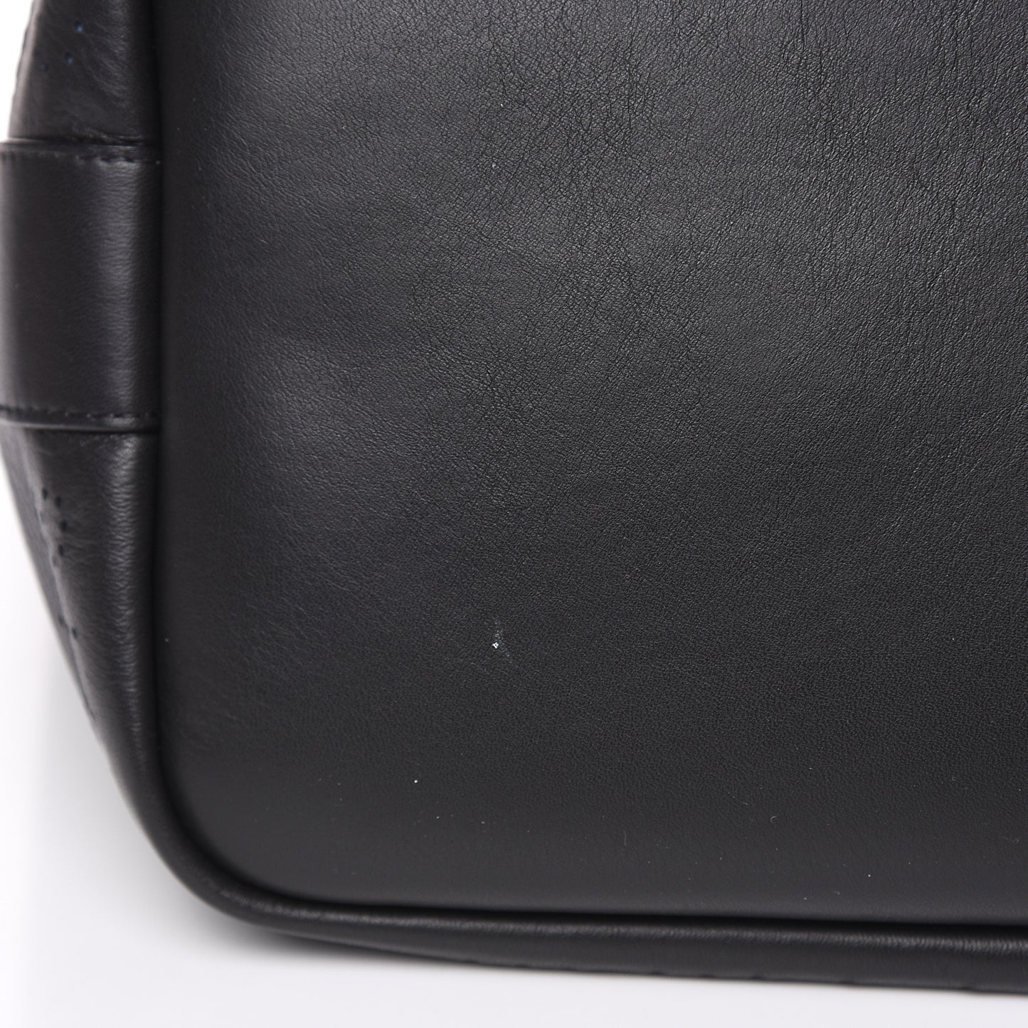 Calfskin Tweed Small Logo Eyelets Shopping Tote Black