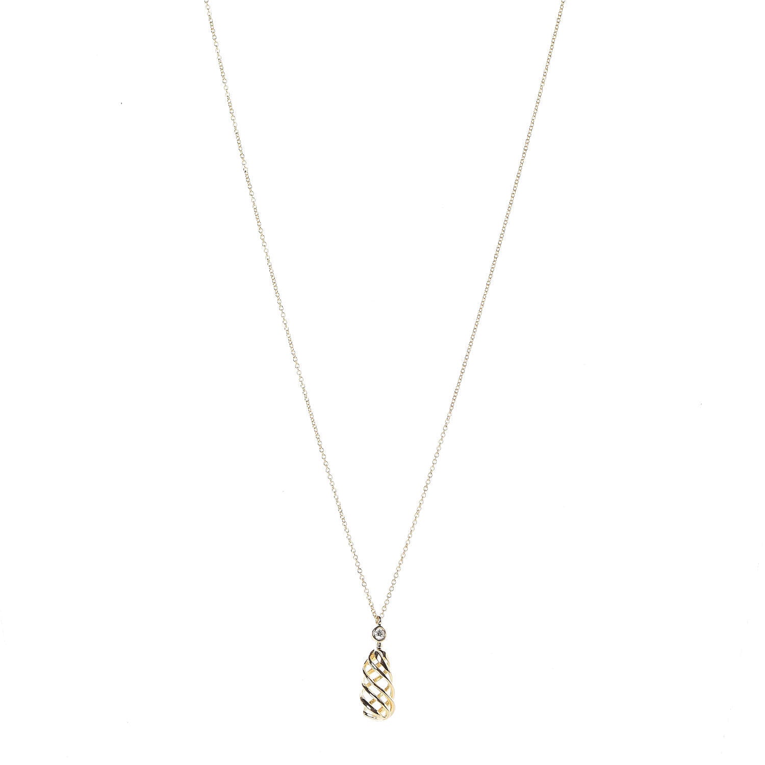 Tiffany 18K Yellow Gold Diamond Paloma Picasso Venezia Luce Pendant Necklace 1 of 6