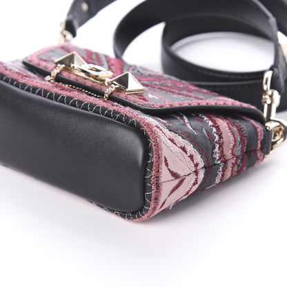 Valentino Garavani Calfskin Embroidered Small Demilune Crossbody Bag Black 8 of 8