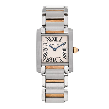 Cartier Stainless Steel 18K Yellow Gold 20mm Tank Francaise Quartz Watch 1 of 5