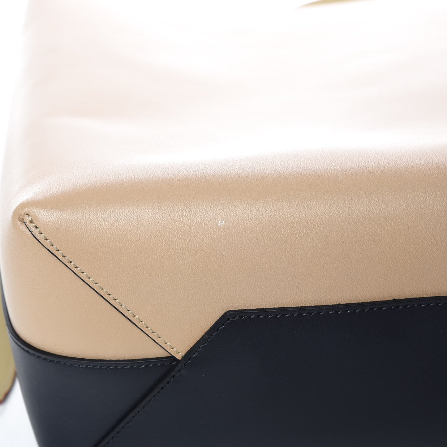 Shiny Smooth Calfskin Small Twisted Cabas Navy Beige