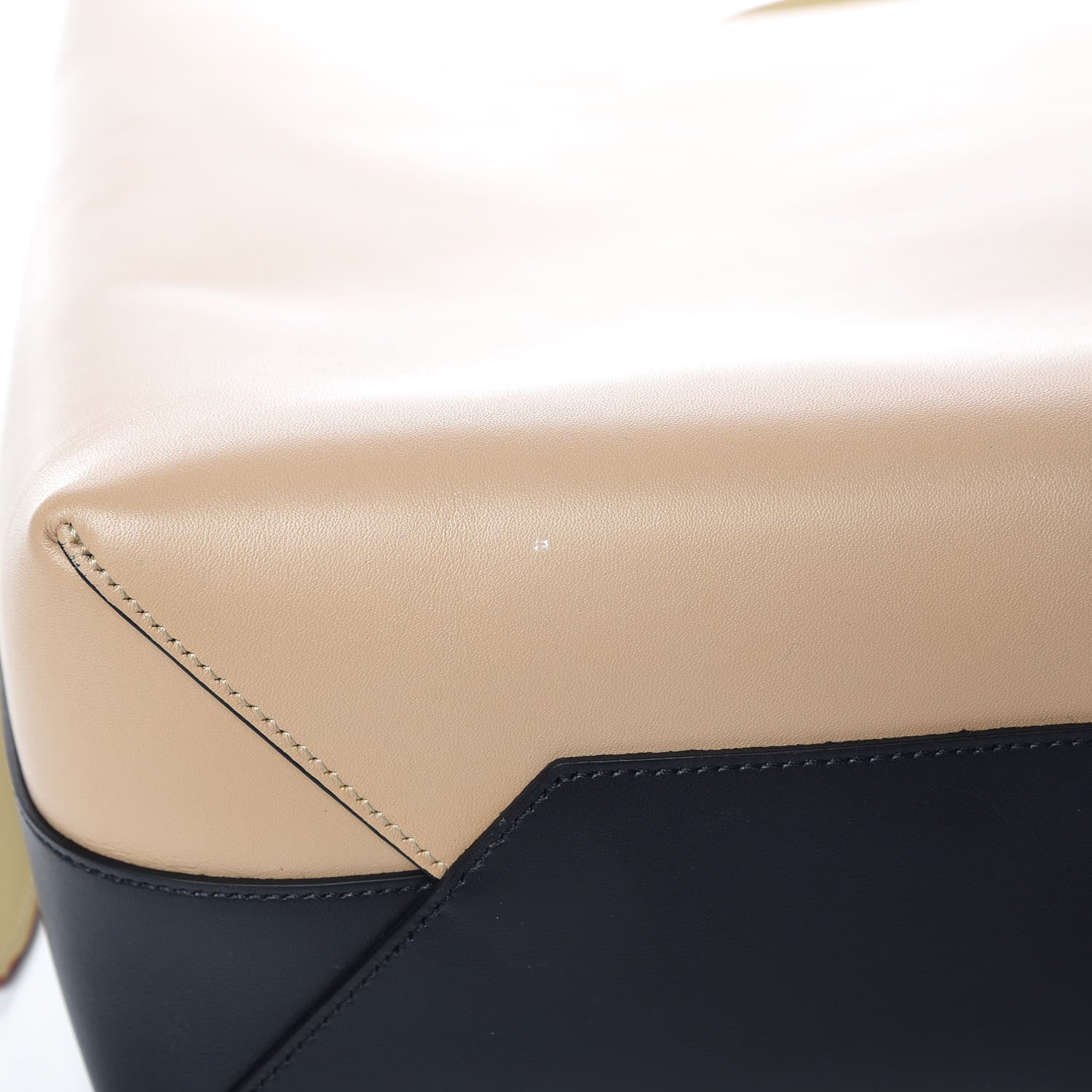 Celine Shiny Smooth Calfskin Small Twisted Cabas Navy Beige 12 of 14