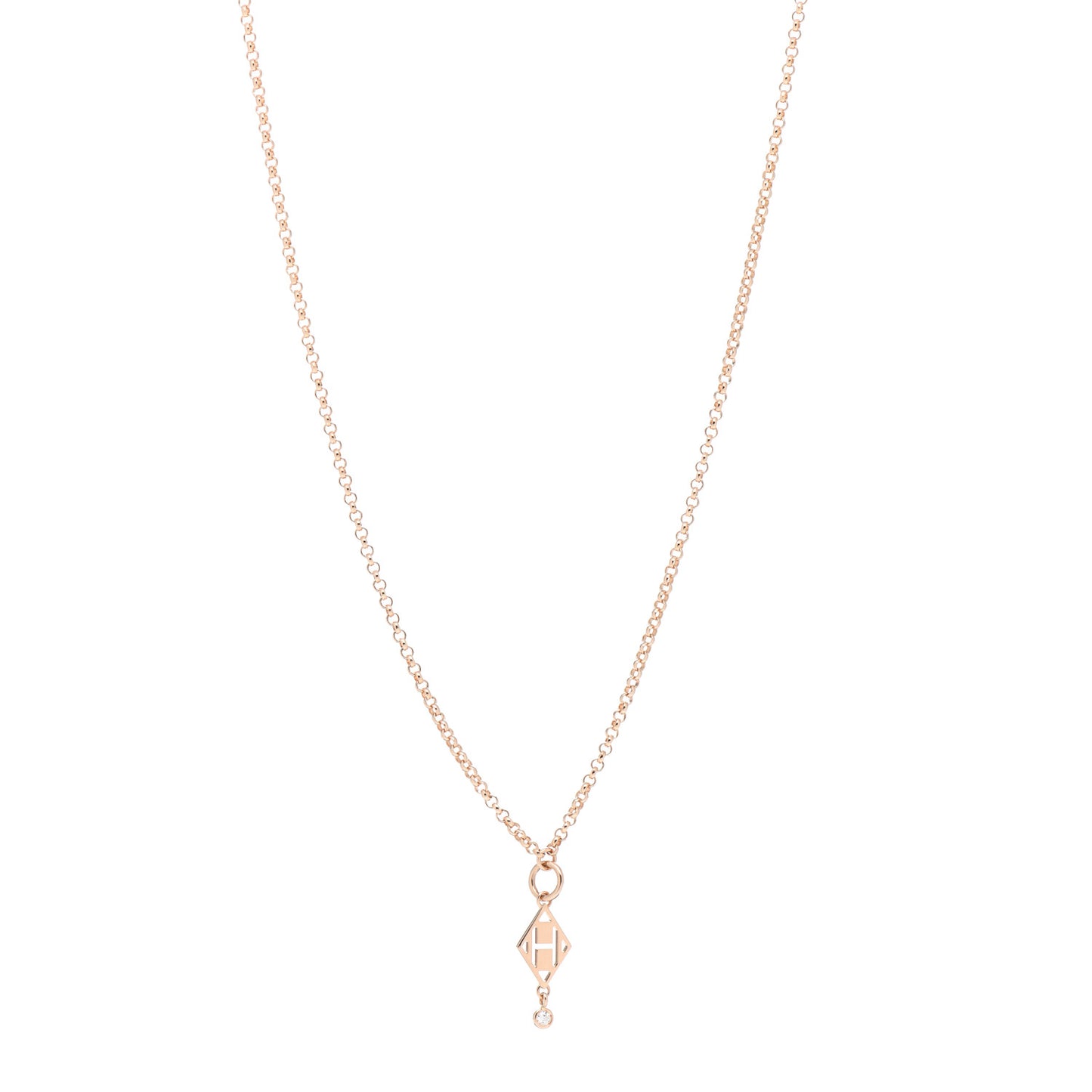 18K Rose Gold Diamond Gambade Pendant Necklace