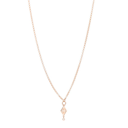 Hermes 18K Rose Gold Diamond Gambade Pendant Necklace 1 of 5