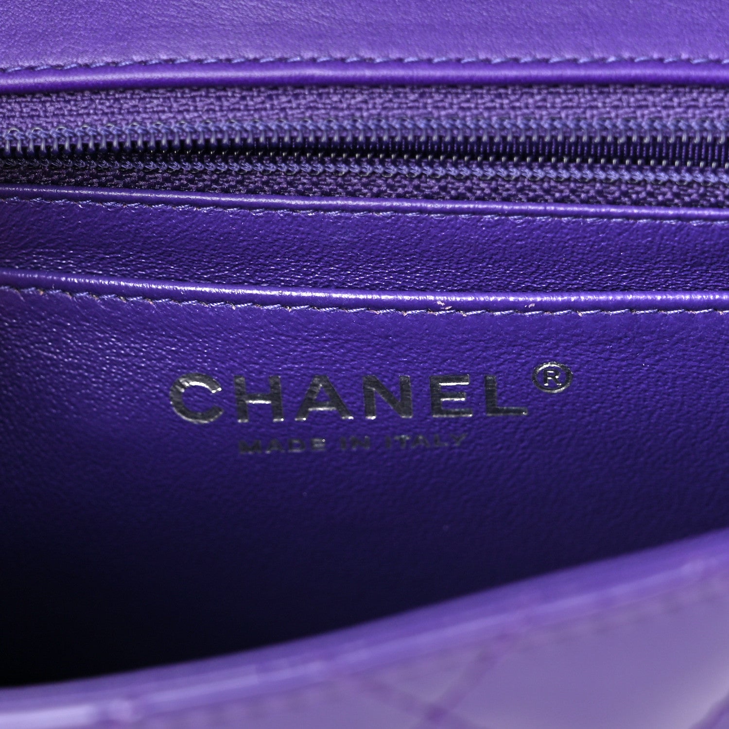 Chanel Patent Quilted Mini Square Flap Purple 6 of 10
