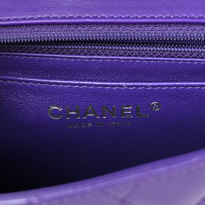 Chanel Patent Quilted Mini Square Flap Purple 6 of 10