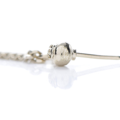 Chanel Crystal CC Drop Earrings Pink Grey Gold 4 of 4