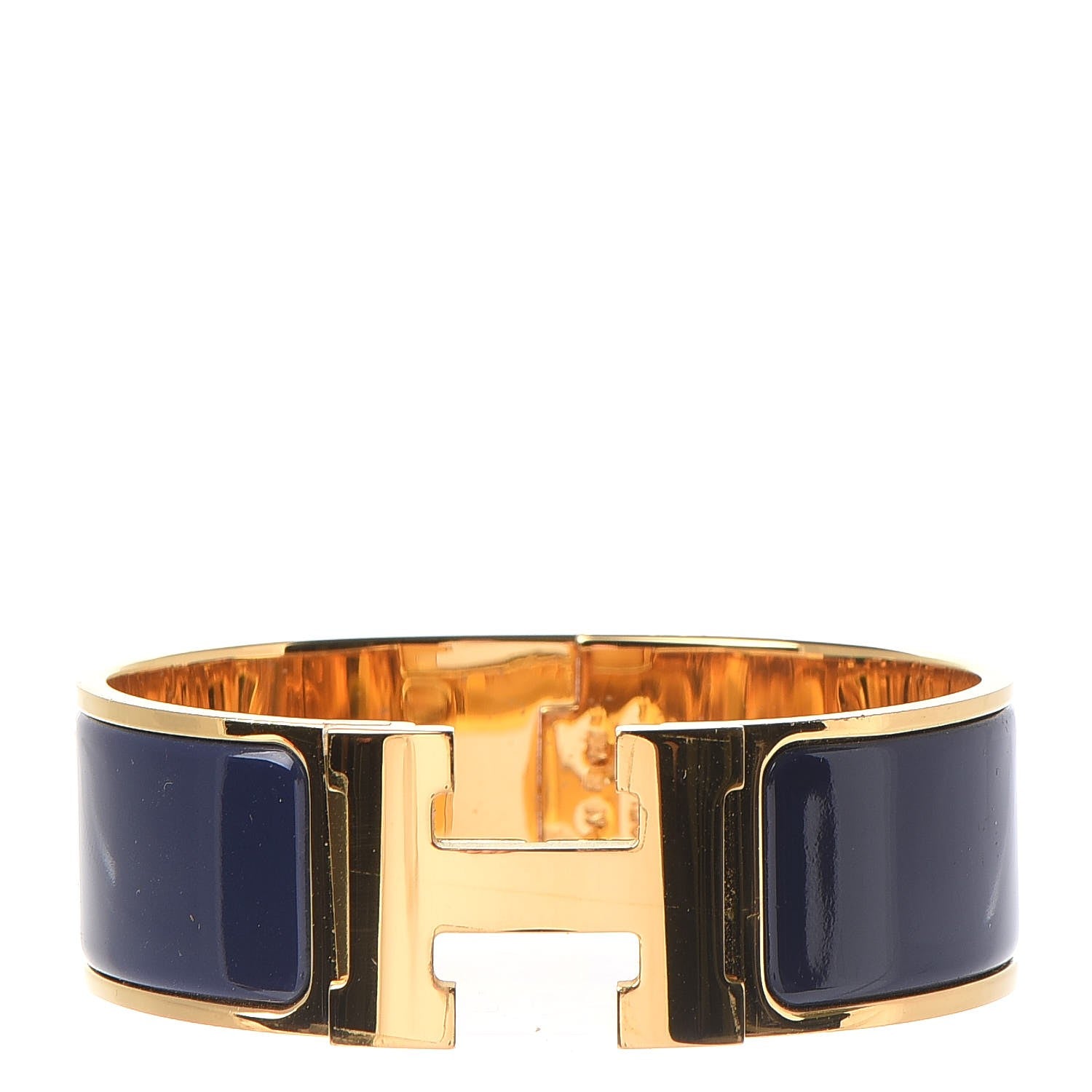 Hermes Enamel Wide Clic Clac H Bracelet PM Indigo 1 of 7