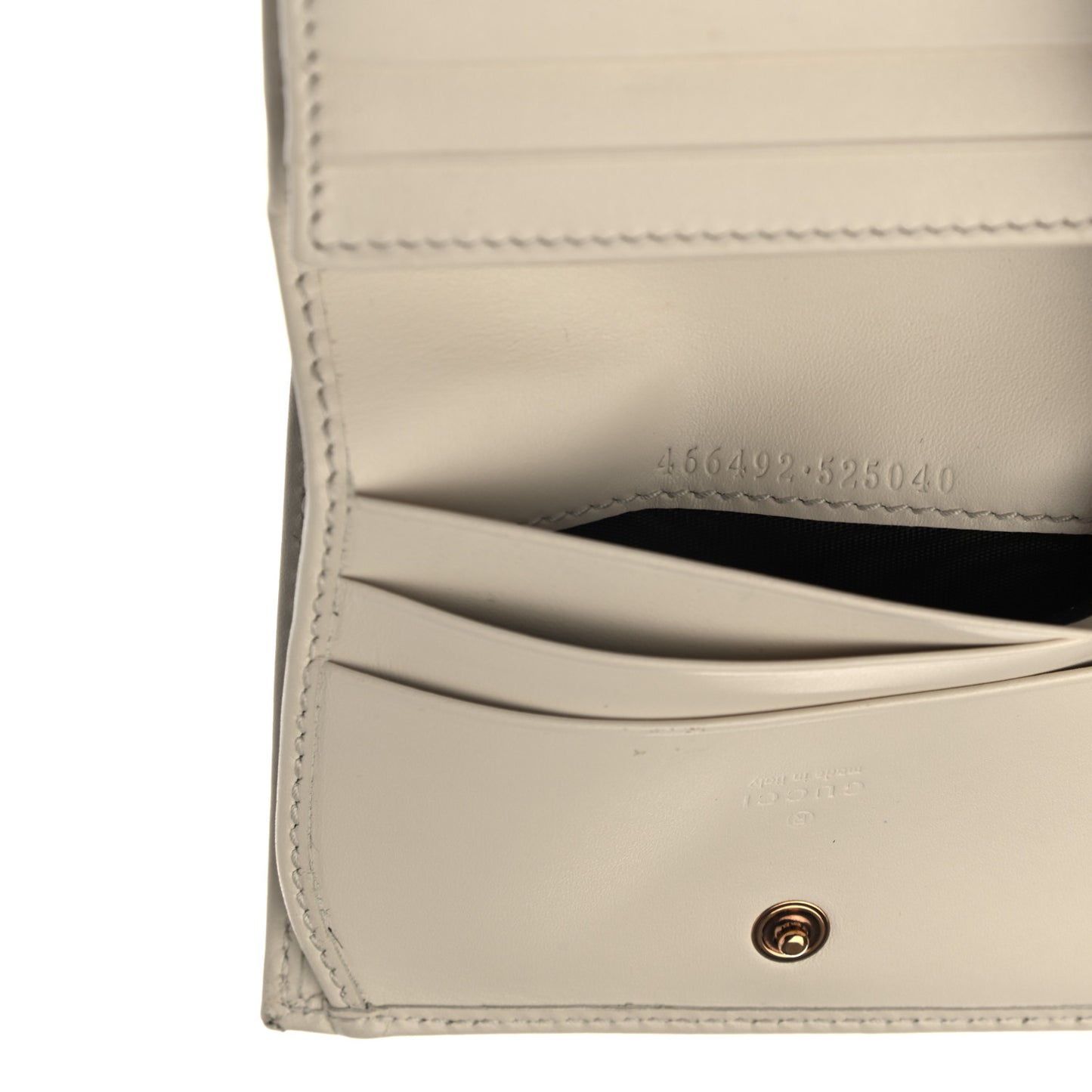 Calfskin Matelasse Trompe L'Oeil Print GG Marmont Card Case Wallet Off White