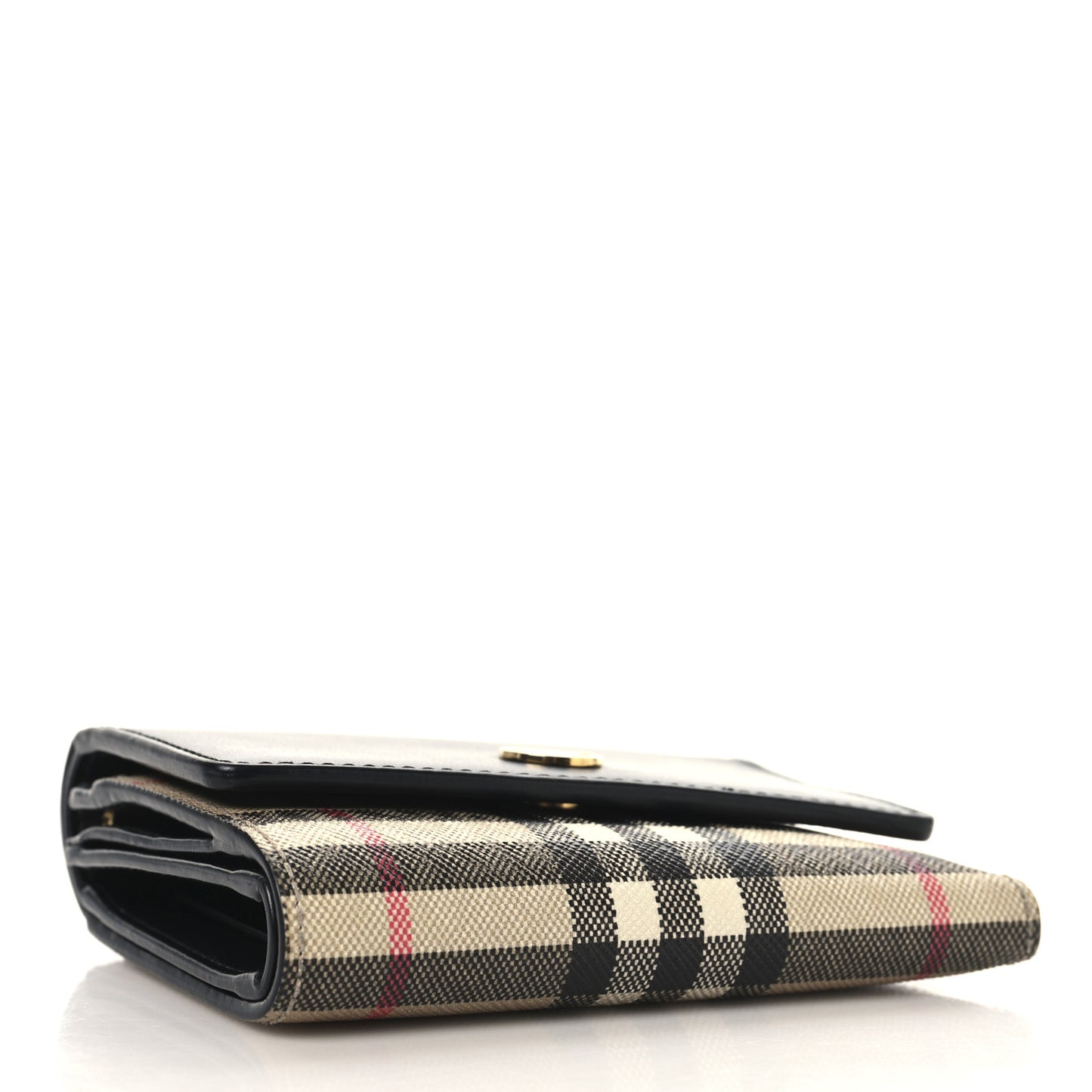 Grainy Calfskin Vintage Check Small Folding Wallet Archive Beige Black