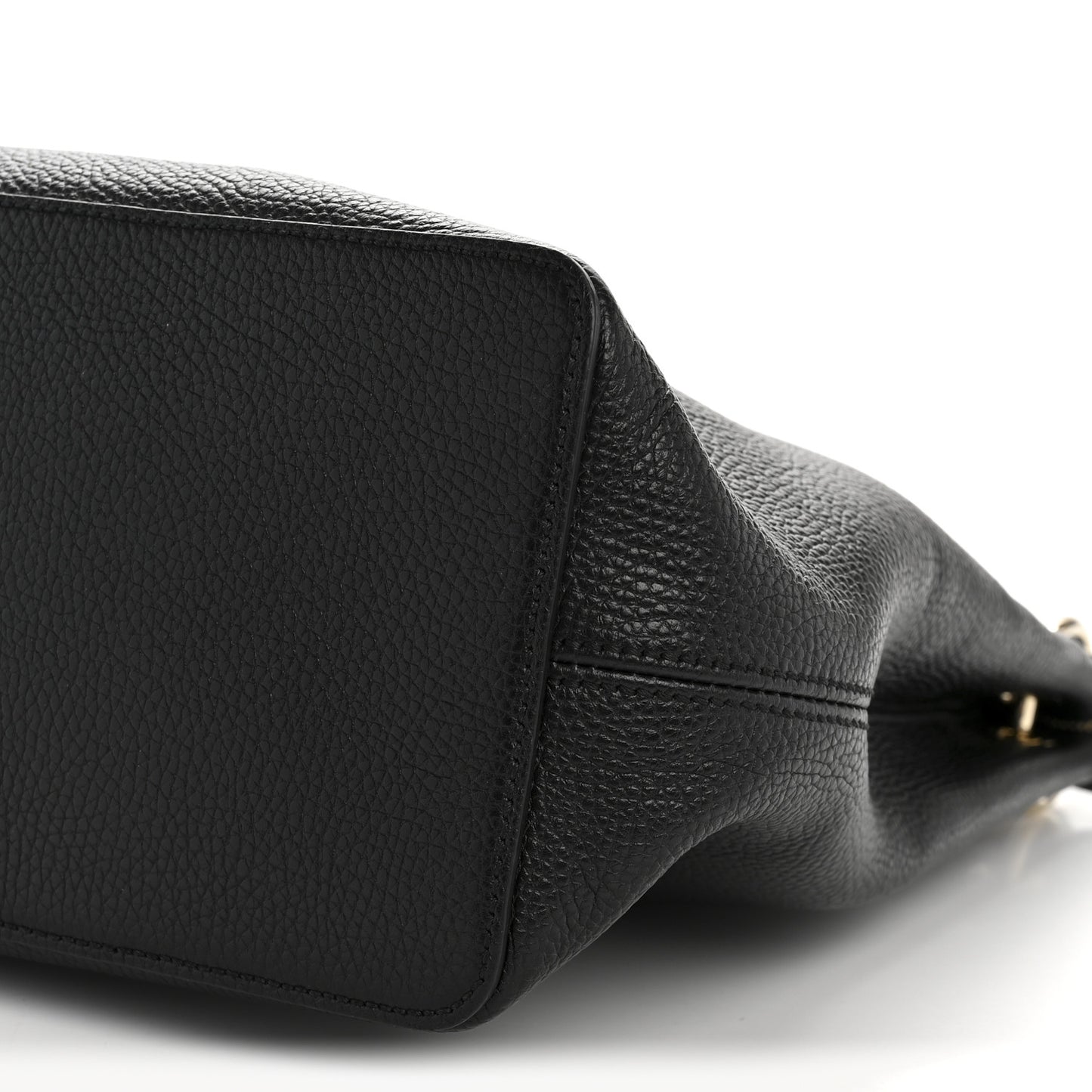 Pebbled Calfskin Large Soho Hobo Black