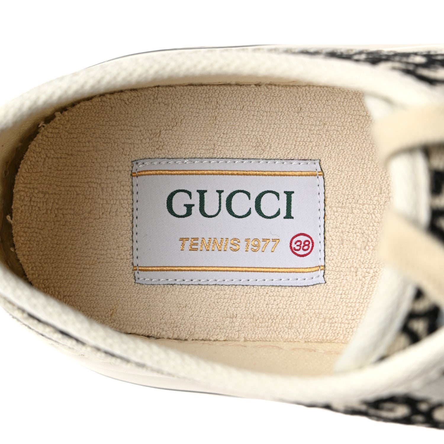 Gucci GG Monogram Jacquard Womens 1977 Tennis Platform 52mm Sneakers 38 Black Mystic White 6 of 8