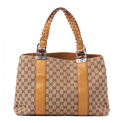 Gucci Monogram Medium Bamboo Bar Tote Yellow 1 of 8