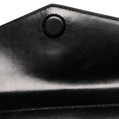 Saint Laurent Smooth Shiny Calfskin Monogram Uptown Pouch Black 9 of 9