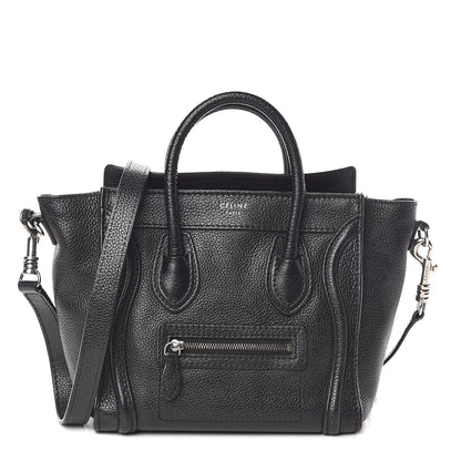 Celine Drummed Calfskin Nano Luggage Black 1 of 9